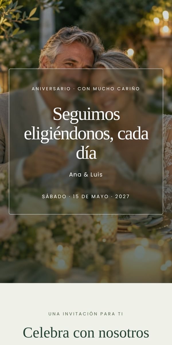 Diseño de invitación para aniversario