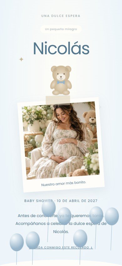 Vista del diseño Dulce espera · niño