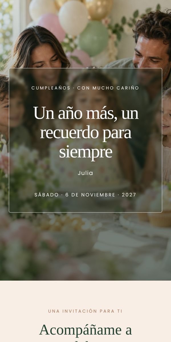 Diseño de invitación para cumpleaños