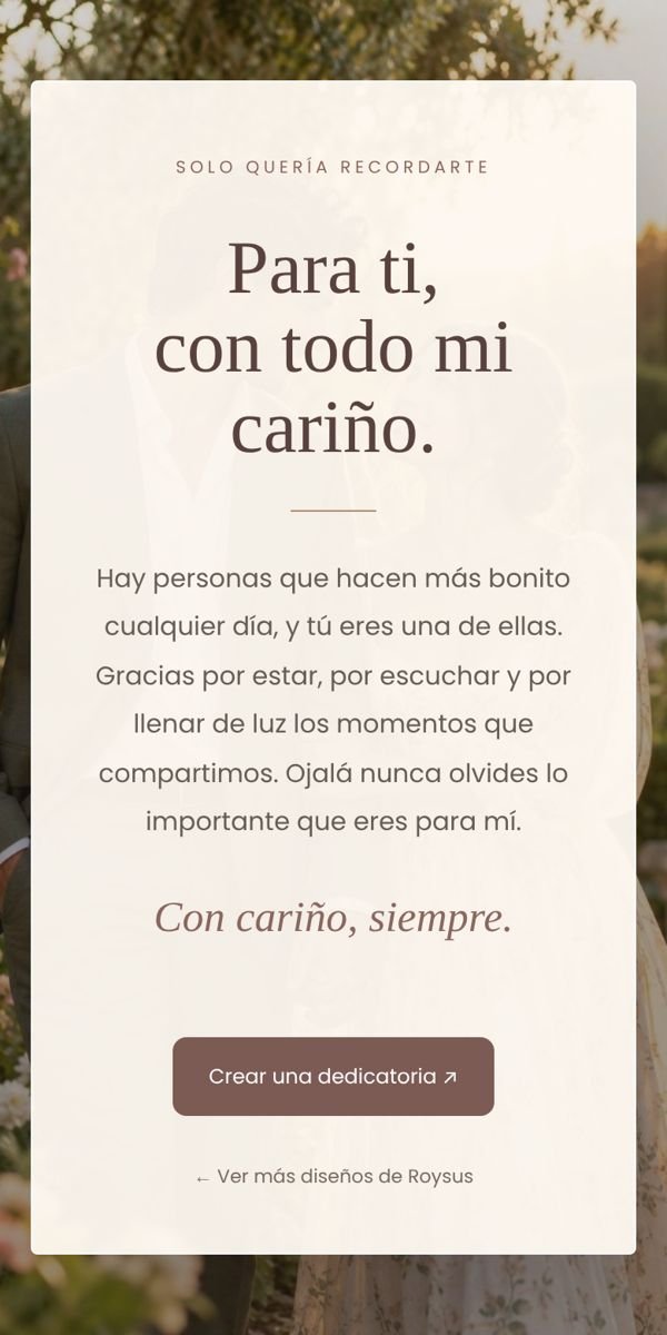 Diseño digital para dedicar a alguien especial